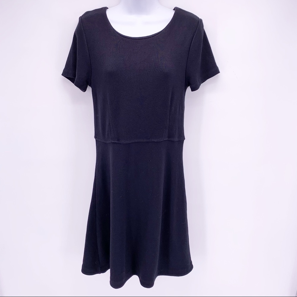 Madewell Black Short Sleeve Midi Dress Size L